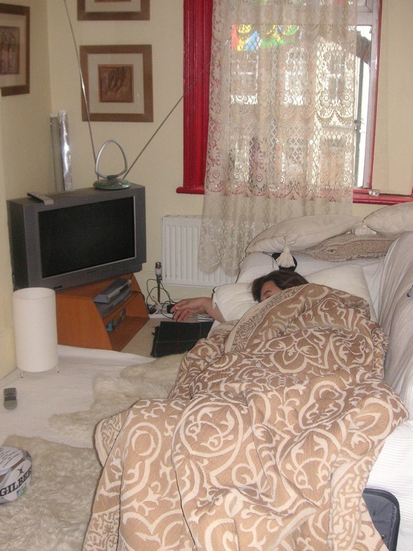 Shari's sleeping in Rob's old room