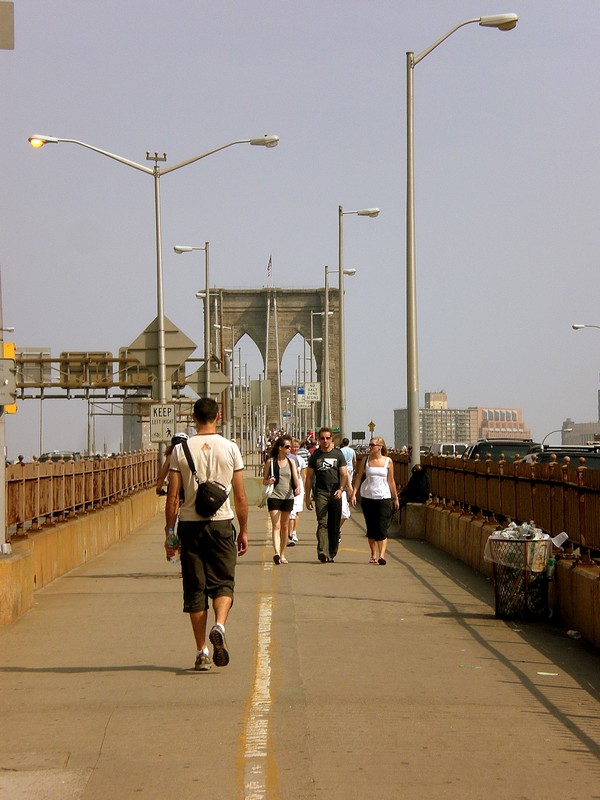 Walking on the Brooklyn Bridge